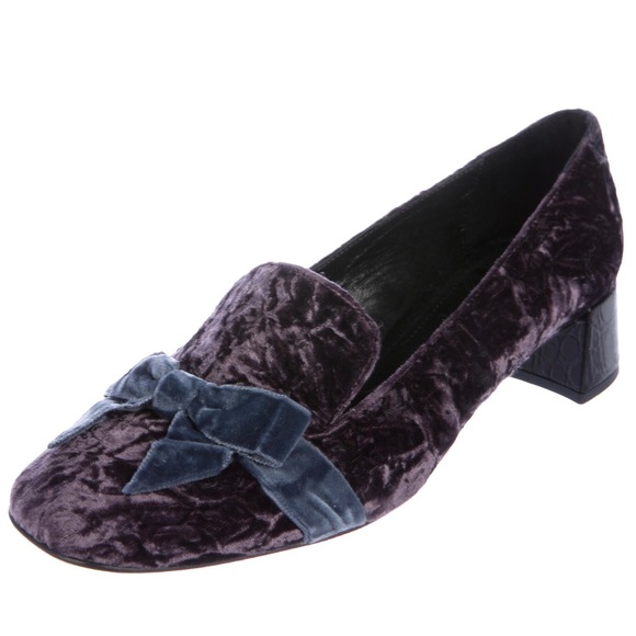 NWT   Erderm Crushed Velvet Berry Pump/Loafer - Picture 2 of 7